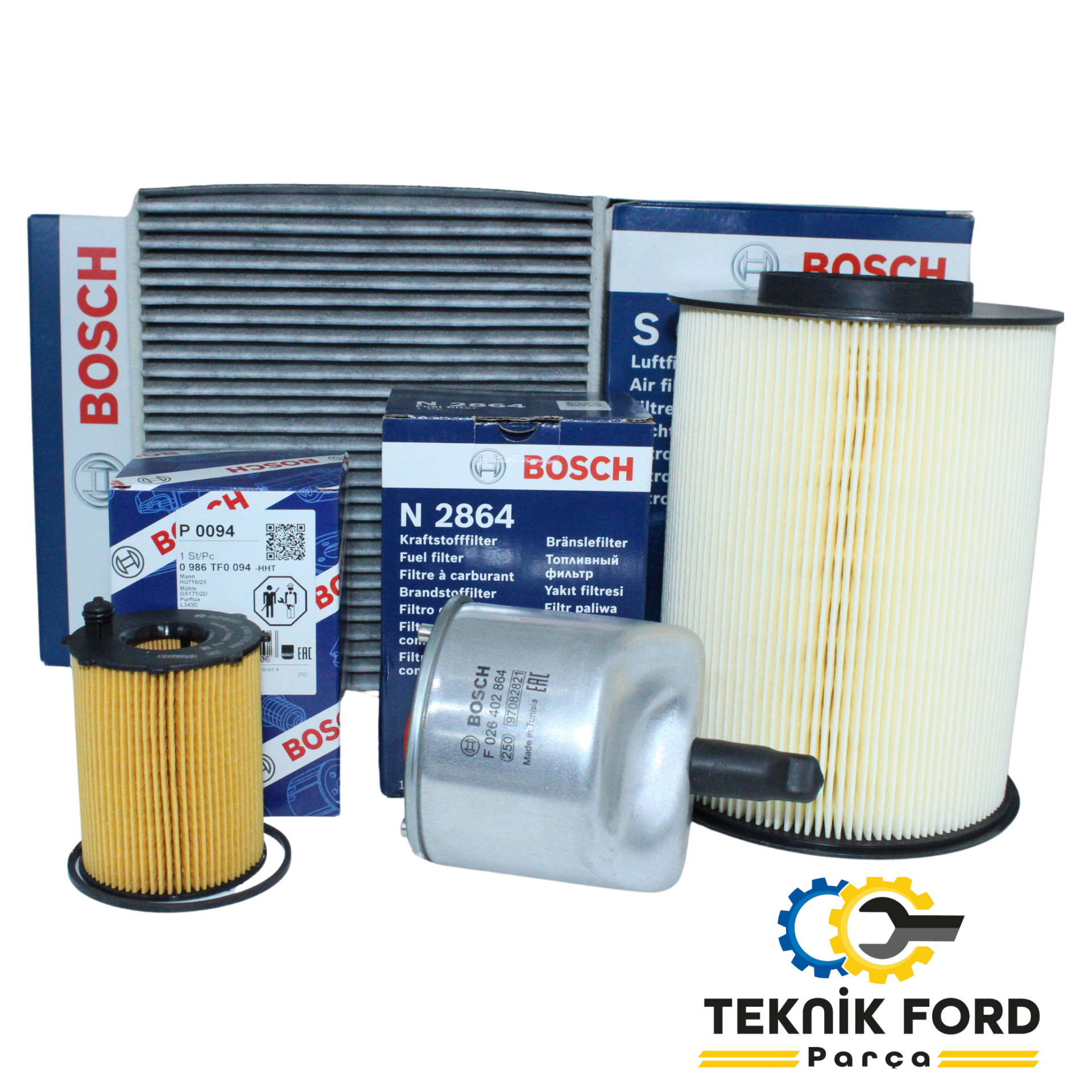 Ford Focus/C-Max 2012-2016 1.6 TDCI Yağ Bakım Filtre Seti Bosch