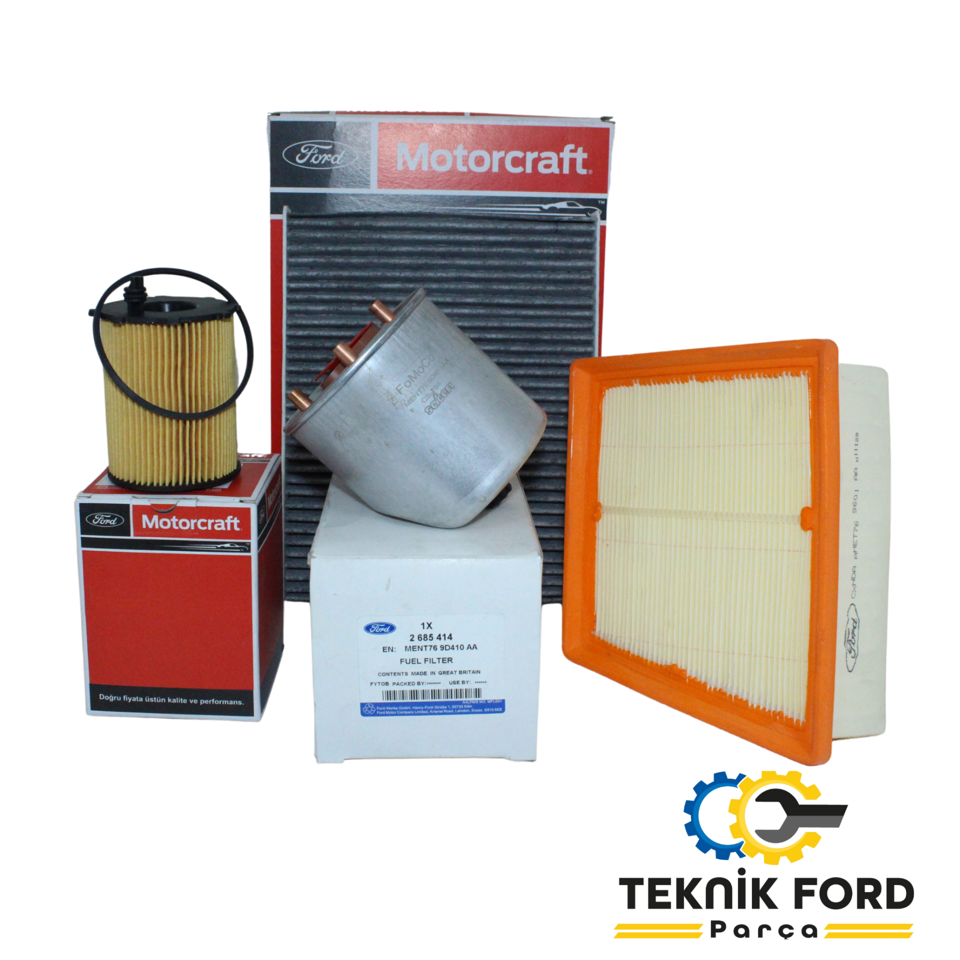 Ford Courier 2012-2017 1.6  TDCi Yağ Bakım Filtre Seti Orjinal